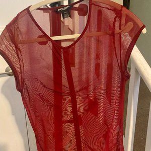 Sheer Maroon Guess Top!